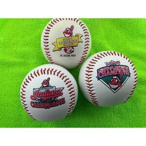 Cleveland Indians 1995 Lot 3 MINT Balls American League Champs Central Division